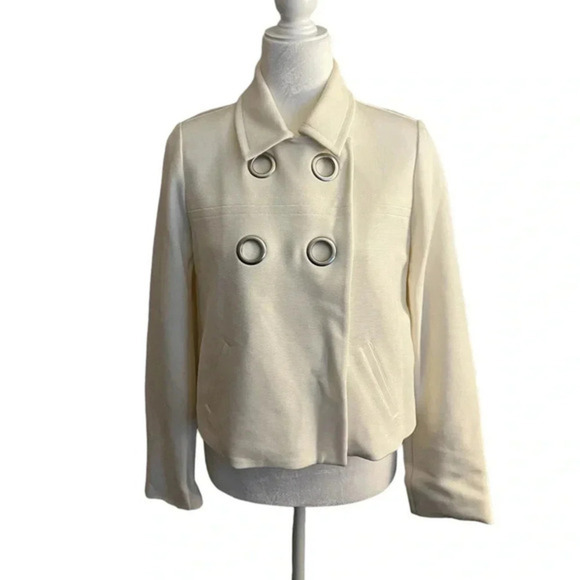 Chico’s Vintage Crop Jacket Silver Grommet Design - Picture 2 of 10